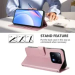 Litter Panda Embossing RFID Leather Phone Case with Lanyard, For Xiaomi 13 Pro, For Xiaomi 13, For Xiaomi 12T / 12T Pro - Image 4