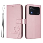 Litter Panda Embossing RFID Leather Phone Case with Lanyard, For Xiaomi Poco M4 Pro 4G, For Xiaomi Poco X4 Pro 5G - Image 2