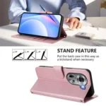 Litter Panda Embossing RFID Leather Phone Case with Lanyard, For OPPO Reno11 5G Global, For OPPO Reno11 Pro 5G Global, For OPPO Find X7 Ultra - Image 4