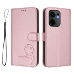 Litter Panda Embossing RFID Leather Phone Case with Lanyard, For OPPO Reno13 F 5G / 4G, For OPPO Find X8, For OPPO A3x 4G / 5G - Image 2