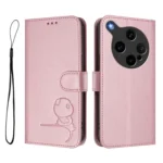 Litter Panda Embossing RFID Leather Phone Case with Lanyard, For OPPO Find X8 Ultra 5G, For OPPO A5 Pro 4G / 5G Global, For OPPO F29 Pro 5G Global - Image 2