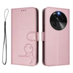 Litter Panda Embossing RFID Leather Phone Case with Lanyard, For OPPO Find X6 - Image 2