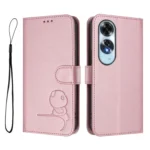 Litter Panda Embossing RFID Leather Phone Case with Lanyard, For OPPO A60 4G Global, For OPPO Reno11 F 5G Global, For OPPO Find X7 - Image 2