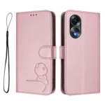 Litter Panda Embossing RFID Leather Phone Case with Lanyard, For OPPO A58 4G Global, For OPPO Reno10 / Reno10 Pro Global, For OPPO A78 4G Global - Image 2