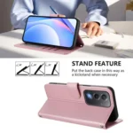 Litter Panda Embossing RFID Leather Phone Case with Lanyard, For OPPO A5 5G Global, For OPPO Reno14 Pro 5G Global, For OPPO Find X8s 5G - Image 4