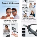 L801 Smart Glasses with 8MP HD Camera Video Recording WiFi Transmission Al Smart Voice Assistant Smart Wearable Headset - Image 2