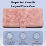 Tulips Embossed Leather Phone Case with Lanyard, For OPPO Reno14 F 5G, For OPPO Reno14 5G Global, For OPPO Reno13 F 5G / 4G - Image 9