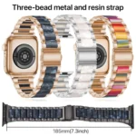 xDfind Three Beads Metal Resin Watch Band, For Apple Watch 38 / 40 / 41 / S10 42mm - Image 4