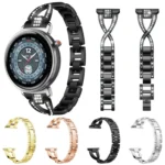 xDfind X-Shaped Single Row Diamond Metal Watch Band - Image 2