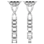 xDfind X-Shaped Single Row Diamond Metal Watch Band, For Apple Watch 42 / 44 / 45 / 46 / 49mm, For Apple Watch 38 / 40 / 41 / S10 42mm - Image 7