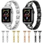 xDfind X-Shaped Single Row Diamond Metal Watch Band, For Apple Watch 42 / 44 / 45 / 46 / 49mm, For Apple Watch 38 / 40 / 41 / S10 42mm - Image 2
