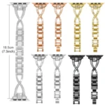 xDfind X-Shaped Single Row Diamond Metal Watch Band, For Apple Watch 42 / 44 / 45 / 46 / 49mm, For Apple Watch 38 / 40 / 41 / S10 42mm - Image 3