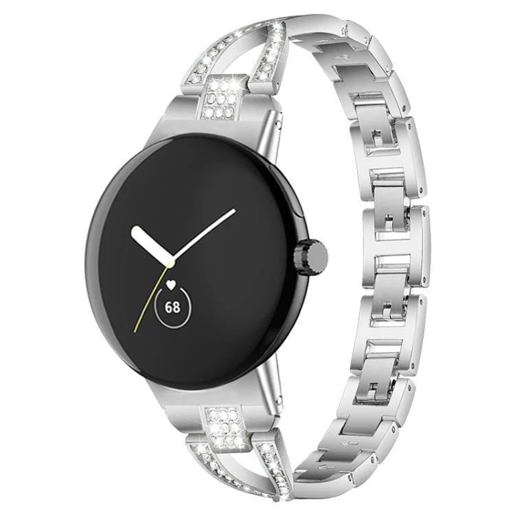 xDfind X-Shaped Single Row Diamond Metal Watch Band
