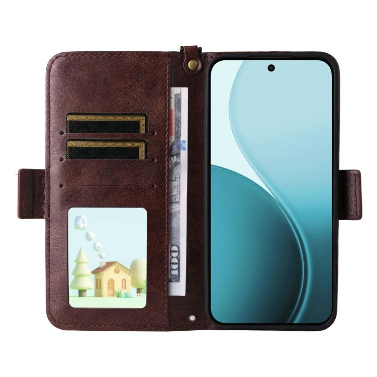 EDA008401007A_3.webp Multi-card Slots Crossbody Cowhide Leather Phone Case, For OPPO Reno14 / Reno14 F 5G Global, For OPPO A5x 5G / 4G, For OPPO A5 5G / 4G Global, For OPPO Reno14 Pro 5G - Image 4