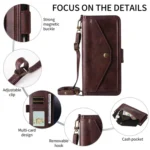 Multi-card Slots Crossbody Cowhide Leather Phone Case, For OPPO Reno14 / Reno14 F 5G Global, For OPPO A5x 5G / 4G, For OPPO A5 5G / 4G Global, For OPPO Reno14 Pro 5G - Image 8