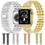 xDfind Five Beads Full Diamond Metal Watch Band, For Apple Watch 42 / 44 / 45 / 46 / 49mm, For Apple Watch 38 / 40 / 41 / S10 42mm - Image 2