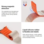 xDfind I-shaped Magnetic Silicone Watch Band, For Apple Watch 42 / 44 / 45 / 46 / 49mm, For Apple Watch 38 / 40 / 41 / S10 42mm - Image 4