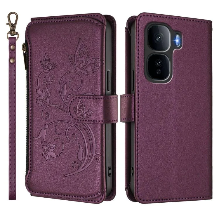 EDA008415001A_1.webp Butterfly Love Flower Multi-card Zipper Wallet Leather Phone Case, For vivo iQOO Neo 10+, For vivo Y400 Pro 5G - Image 2