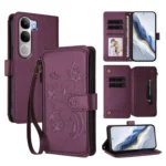 Butterfly Love Flower Multi-card Zipper Wallet Leather Phone Case, For vivo Y300 5G Global / V40 Lite IDN, For vivo X200 5G