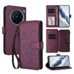 Butterfly Love Flower Multi-card Zipper Wallet Leather Phone Case, For vivo X200 Pro mini, For vivo X200 Pro 5G