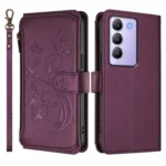 Butterfly Love Flower Multi-card Zipper Wallet Leather Phone Case, For vivo Y100 5G IDN / Y200e Global, For vivo V40e 5G India / iQOO Z9s 5G - Image 2