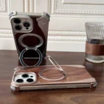 Walnut Metal Frameless 360 Degree Rotation Holder MagSafe Phone Case, For iPhone 16 Pro Max, For iPhone 16 Pro, For iPhone 15 Pro Max, For iPhone 15 Pro - Image 7