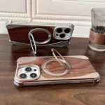 Walnut Metal Frameless 360 Degree Rotation Holder MagSafe Phone Case, For iPhone 16 Pro Max, For iPhone 16 Pro, For iPhone 15 Pro Max, For iPhone 15 Pro - Image 8