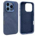 VIETAO Retro Denim Texture PU Leather MagSafe Phone Case, For iPhone 16 Pro Max, For iPhone 16 Pro, For iPhone 16