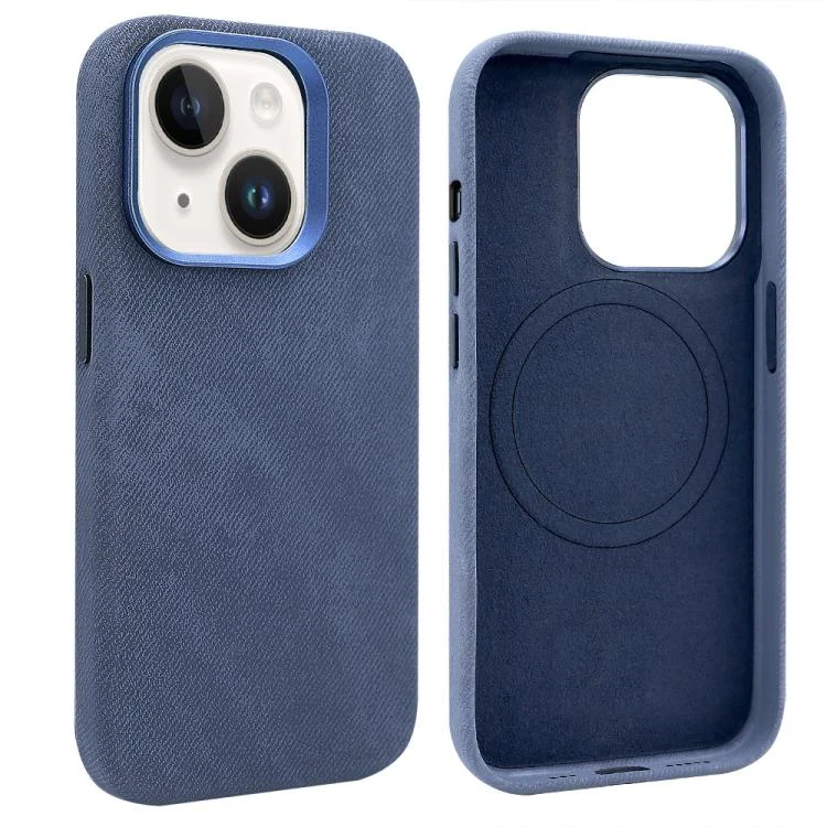 VIETAO Retro Denim Texture PU Leather MagSafe Phone Case, For iPhone 14, For iPhone 14 Pro, For iPhone 14 Pro Max