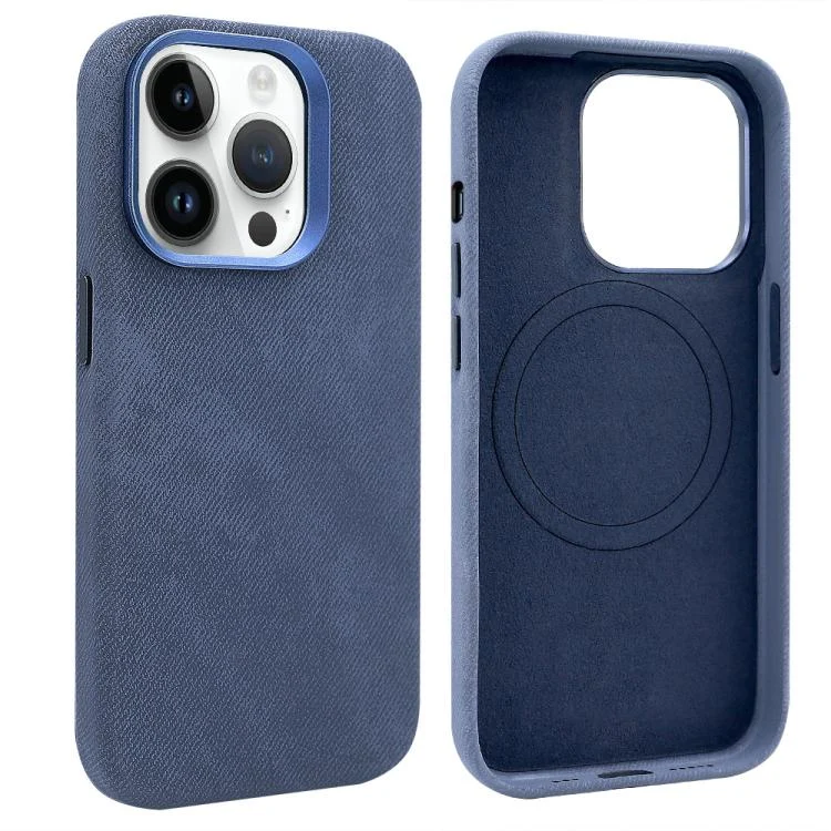 VIETAO Retro Denim Texture PU Leather MagSafe Phone Case, For iPhone 13 Pro Max, For iPhone 13 Pro, For iPhone 13