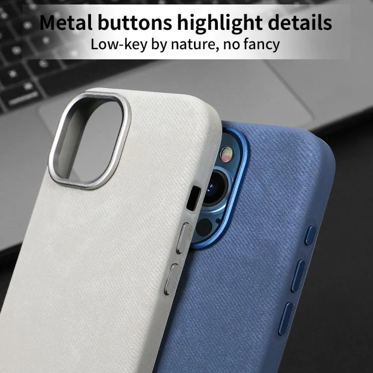 EDA0084245_B6.webp VIETAO Retro Denim Texture PU Leather MagSafe Phone Case, For iPhone 13 Pro Max, For iPhone 13 Pro, For iPhone 13 - Image 7