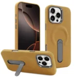 VIETAO Suede MagSafe PU Leather Phone Case with Holder, For iPhone 16 Pro Max, For iPhone 16 Pro, For iPhone 16, For iPhone 15 Pro Max