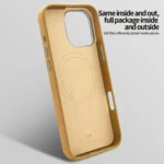 VIETAO Suede MagSafe PU Leather Phone Case with Holder, For iPhone 15 Pro, For iPhone 15 - Image 3