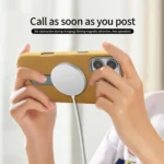 VIETAO Suede MagSafe PU Leather Phone Case with Holder, For iPhone 15 Pro, For iPhone 15 - Image 4