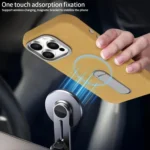 VIETAO Suede MagSafe PU Leather Phone Case with Holder, For iPhone 15 Pro, For iPhone 15 - Image 6