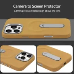VIETAO Suede MagSafe PU Leather Phone Case with Holder, For iPhone 15 Pro, For iPhone 15 - Image 7