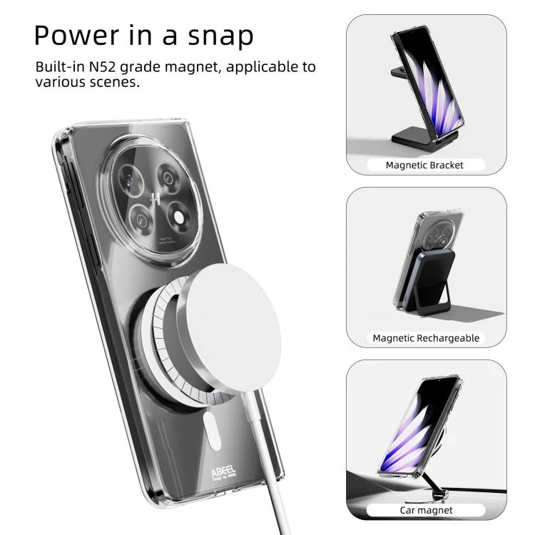 EDA008426602A_1.webp ABEEL Transparent MagSafe Magnetic Scratch-resistant PC Phone Case, For OPPO Find N5, For OPPO Find N3, For OPPO Find N3 Flip - Image 2