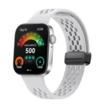 xDfind Hole Style Magnetic Black Buckle Silicone Watch Band