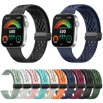 xDfind Hole Style Magnetic Black Buckle Silicone Watch Band - Image 2