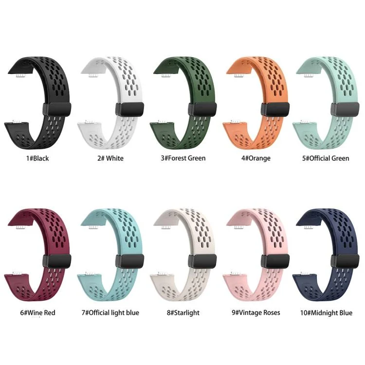 EDA0084289_B2.webp xDfind Hole Style Magnetic Black Buckle Silicone Watch Band - Image 3
