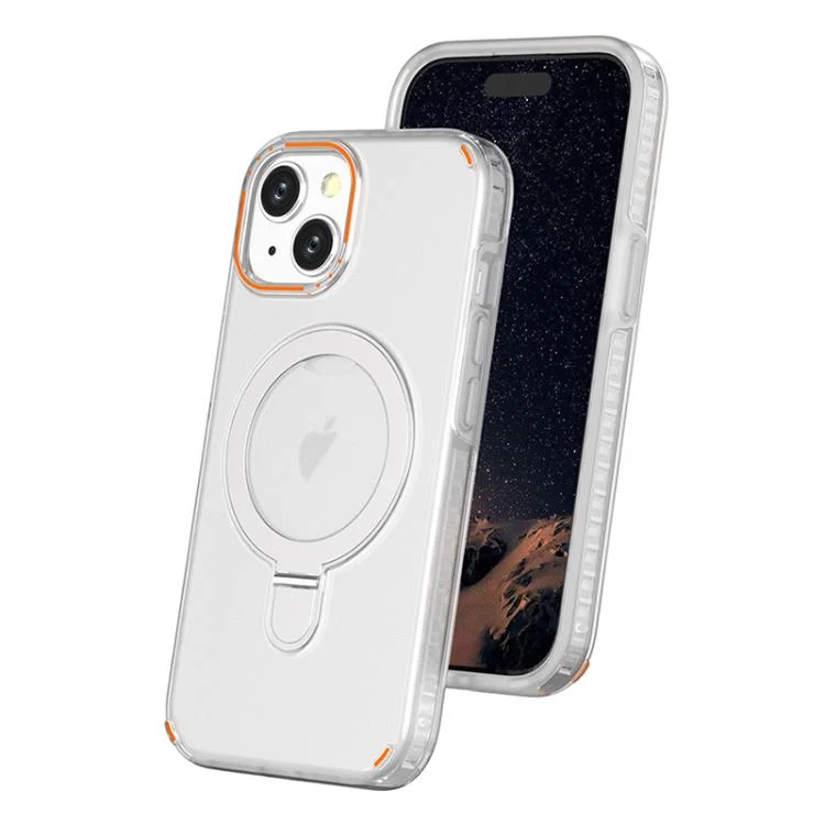 Colorful 2 in 1 MagSafe Ring Holder Phone Case, For iPhone 15
