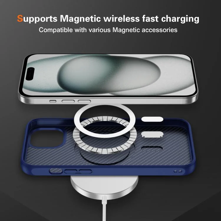 EDA008436211A_5.webp Carbon Fiber Texture Skin-feel MagSafe Phone Case, For iPhone 15 Plus, For iPhone 15, For iPhone 13 Pro Max, For iPhone 13 Pro - Image 6