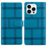 Embossed Checkered Leather Phone Case, For iPhone 16 Pro Max, For iPhone 16 Plus, For iPhone 16, For iPhone 15 Pro Max