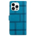 Embossed Checkered Leather Phone Case, For iPhone 16 Pro Max, For iPhone 16 Plus, For iPhone 16, For iPhone 15 Pro Max - Image 3