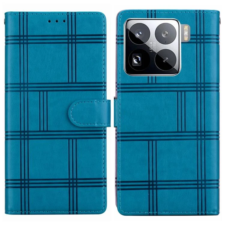 Embossed Checkered Leather Phone Case, For Xiaomi 15 Pro, For Xiaomi 15