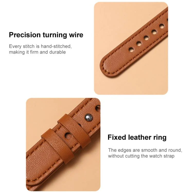 EDA0084527_B4.webp xDfind Double Ring Single Rivet Genuine Leather Watch Band - Image 5