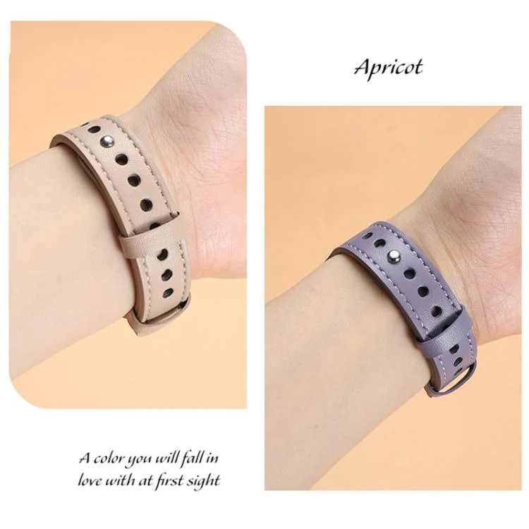 EDA0084527_B5.webp xDfind Double Ring Single Rivet Genuine Leather Watch Band - Image 6