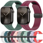 xDfind  Flat Head Groove Folding Black Buckle Silicone Watch Band - Image 2