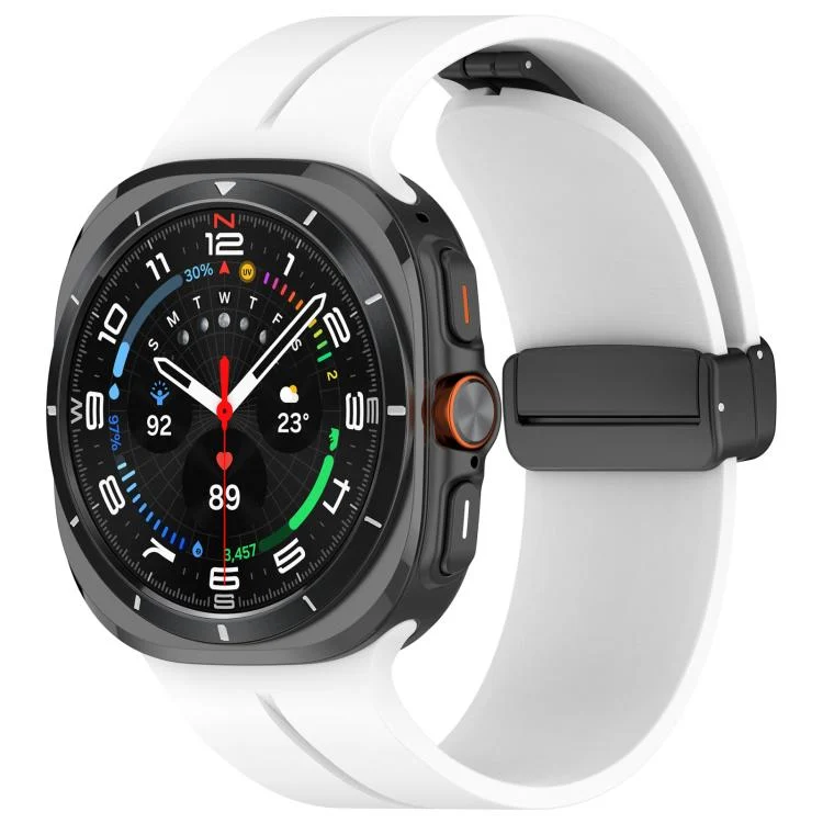 xDfind Flat Head Groove Folding Black Buckle Silicone Watch Band