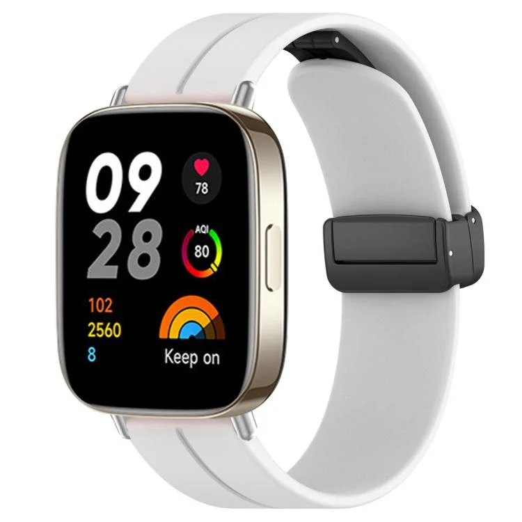 EDA008453802A.webp xDfind Flat Head Groove Folding Black Buckle Silicone Watch Band - Image 1